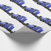 Metallischer Blue Semi Trailer Geschenkpapier (Ecke)