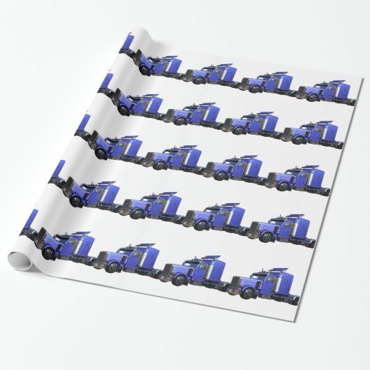 Metallischer Blue Semi Trailer Geschenkpapier (Ungerollt)