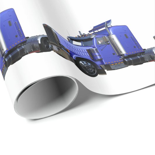 Metallischer Blue Semi Trailer Geschenkpapier (Rolleneckpunkt)