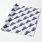 Metallischer Blue Semi Trailer Geschenkpapier (Ungerollt)