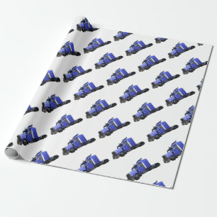 Metallischer Blue Semi Trailer Geschenkpapier
