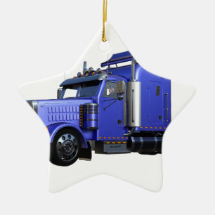 Metallischer Blue Semi Trailer Keramik Ornament