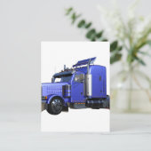 Metallischer Blue Semi Trailer Postkarte (Stehend Vorderseite)
