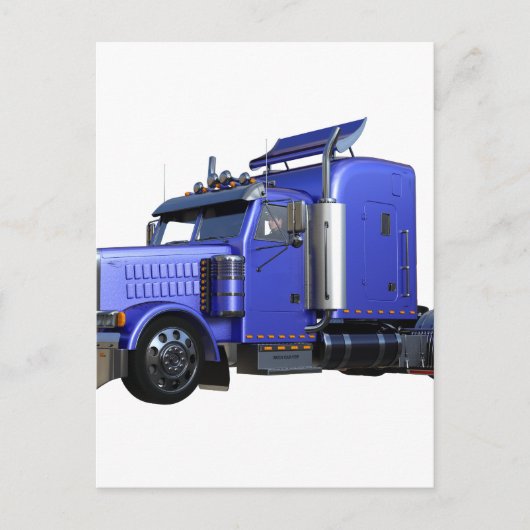 Metallischer Blue Semi Trailer Postkarte (Vorderseite)