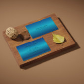 Metallischer Blue Texture Brush Aluminium Look Visitenkarte