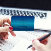 Metallischer Blue Texture Brush Aluminium Look Visitenkarte