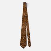 Metallischer Bronze-Leopardenprint Krawatte (Vorderseite)