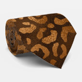 Metallischer Bronze-Leopardenprint Krawatte (Gerollt)
