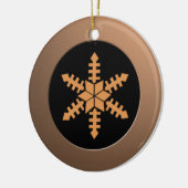 Metallischer Bronzekreis und Pfirsichschneeflocke Keramikornament (Links)