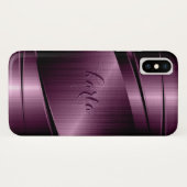 Metallischer Burgundy-roter geometrischer Hintergr Case-Mate iPhone Hülle (Rückseite (Horizontal))