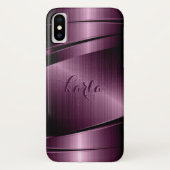 Metallischer Burgundy-roter geometrischer Hintergr Case-Mate iPhone Hülle (Rückseite)