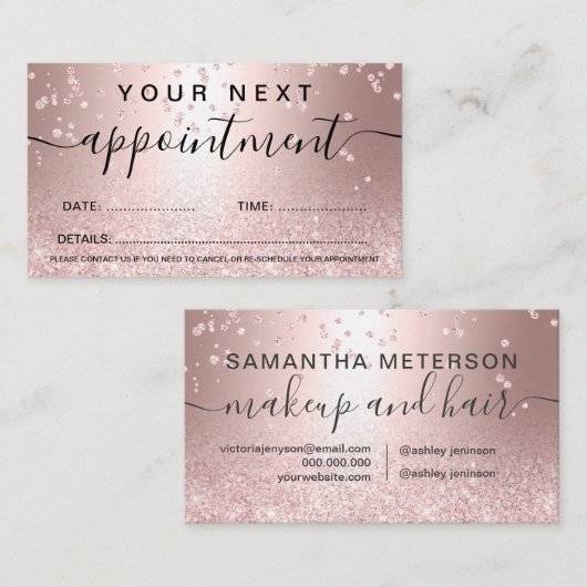 Metallischer Confetti Schein des Terminkarte (Vorne/Hinten)