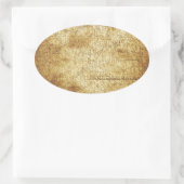 Metallischer cooler Retrobraun-Gelbgrunge Ovaler Aufkleber (Tasche)