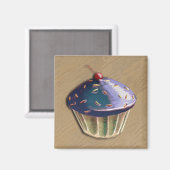 Metallischer Cupcake Magnet (Vorderseite/Rückseite)