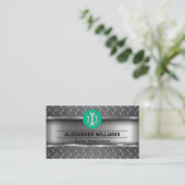 Metallischer Diamantstahl | Logos für Marken | Mec Visitenkarte (Stehend Vorderseite)