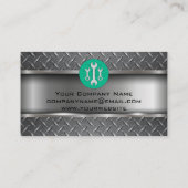 Metallischer Diamantstahl | Logos für Marken | Mec Visitenkarte (Rückseite)