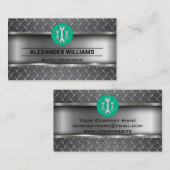 Metallischer Diamantstahl | Logos für Marken | Mec Visitenkarte (Vorne/Hinten)