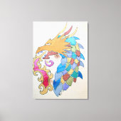 Metallischer Drache auf Leinwand (Vorderseite)
