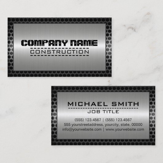 Metallischer Edelmetallrahmen Nr. 3 Visitenkarte (Vorne/Hinten)