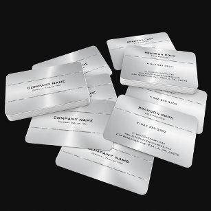 Metallischer Edelstahl-Shiny-Silber-Akzent Visitenkarte