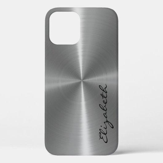 Metallischer Edelstahlaussehen Case-Mate iPhone Hülle (Rückseite)