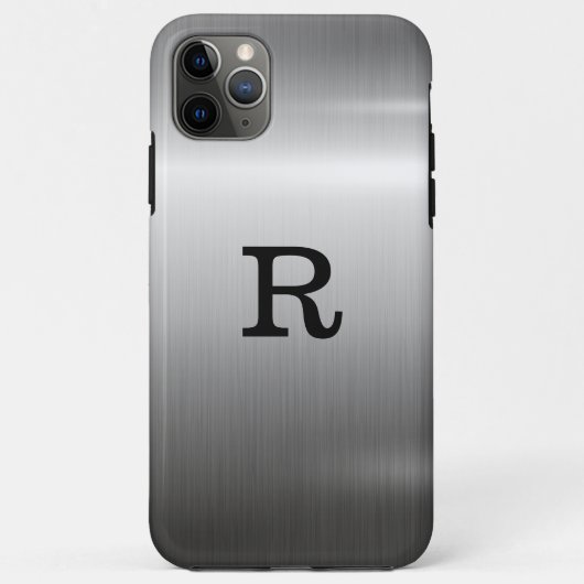 Metallischer Edelstahlaussehen Case-Mate iPhone Hülle (Rückseite)