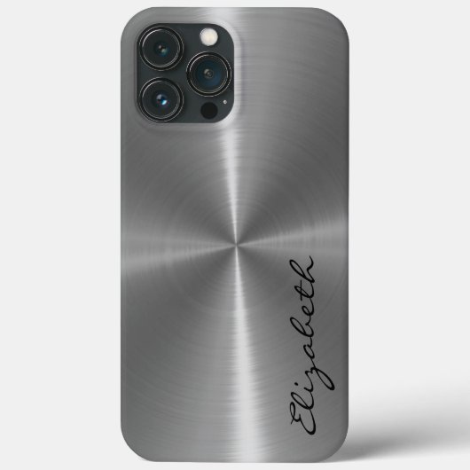 Metallischer Edelstahlaussehen Case-Mate iPhone Hülle (Rückseite)