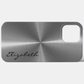 Metallischer Edelstahlaussehen Case-Mate iPhone Hülle (Rückseite (Horizontal))