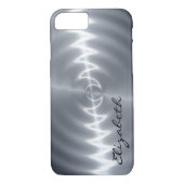 Metallischer Edelstahlaussehen Case-Mate iPhone Hülle (Rückseite)