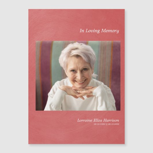 Metallischer Effekt des Fotos an hellrote Imitat Magnetkarte (Vorderseite)