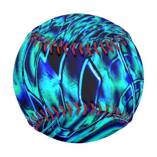 Metallischer Effekt mit blau-grün gekröntem Bild Baseball (Rückseite)