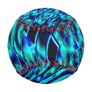 Metallischer Effekt mit blau-grün gekröntem Bild Baseball