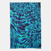 Metallischer Effekt mit blau-grün gekröntem Bild Geschirrtuch (Vertikal)