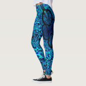 Metallischer Effekt mit blau-grün gekröntem Bild Leggings (Links)
