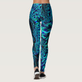Metallischer Effekt mit verdrilltem blauem + grüne Leggings (Rückseite)