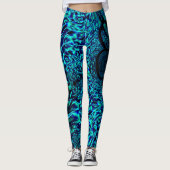 Metallischer Effekt mit verdrilltem blauem + grüne Leggings (Vorderseite)