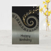 Metallischer Effekt Piano Keys Gold Music Karte (Gelbe Blume)