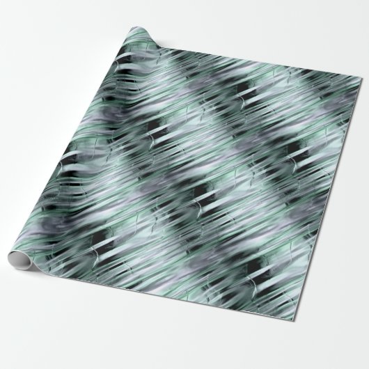 Metallischer Effekt von grün und silber Geschenkpapier (Ungerollt)