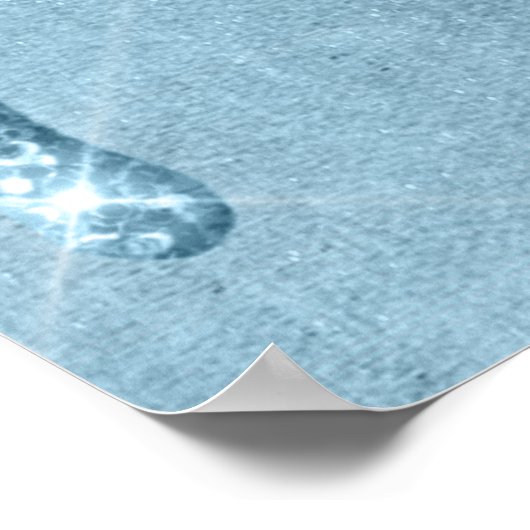 Metallischer Eisblauer Tropfen | Glitzy Glam Glitz Poster (Ecke)