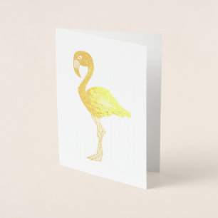 Metallischer Flamingo Tropical Island Bird Folienkarte