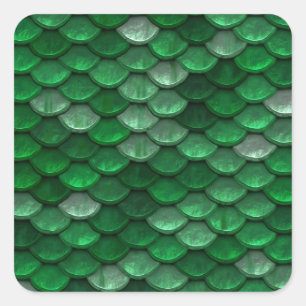 Metallischer Forest Green-Skala-Druck Quadratischer Aufkleber