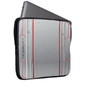 Metallischer geometrischer roter Akzent Laptopschutzhülle (Vorne Rechts)