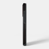 Metallischer geometrischer schwarzer Texturrot Akz iPhone Hülle (Linke Seite)