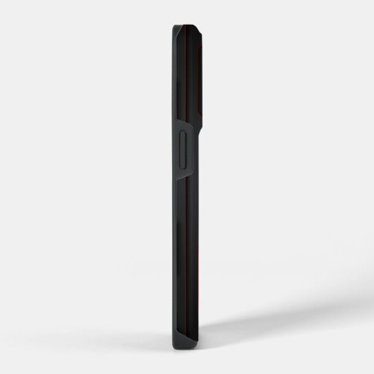 Metallischer geometrischer schwarzer Texturrot Akz iPhone Hülle (Rechte Seite)