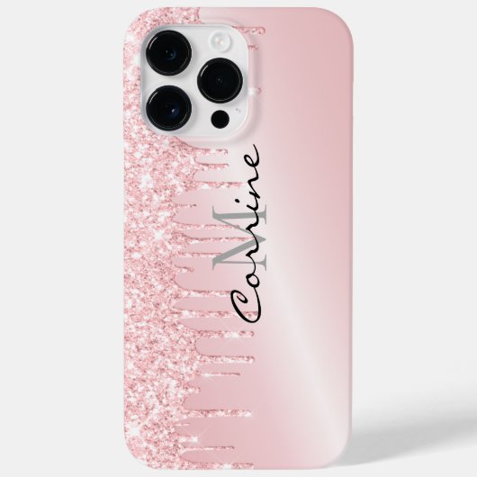 Metallischer Glitzer mit weißem Rosa Drift Case-Mate iPhone Hülle (Rückseite)