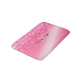 Metallischer Glitzer (Teppich) mit heißrosa Tropfe Badematte (Schrägansicht)