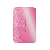 Metallischer Glitzer (Teppich) mit heißrosa Tropfe Badematte (Vorderseite Vertikal)