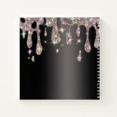 Metallischer Glitzer Tropfen Sparkle Bling Sketch Notizblock (Rückseite)