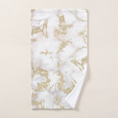 Metallischer Glitzer und Edelmarmor Badhandtuch Set (Handtuch)