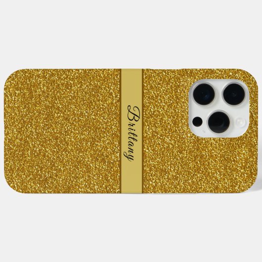 Metallischer Gold Glitzer Künstlerischer Abstrakte Case-Mate iPhone Hülle (Rückseite (Horizontal))
